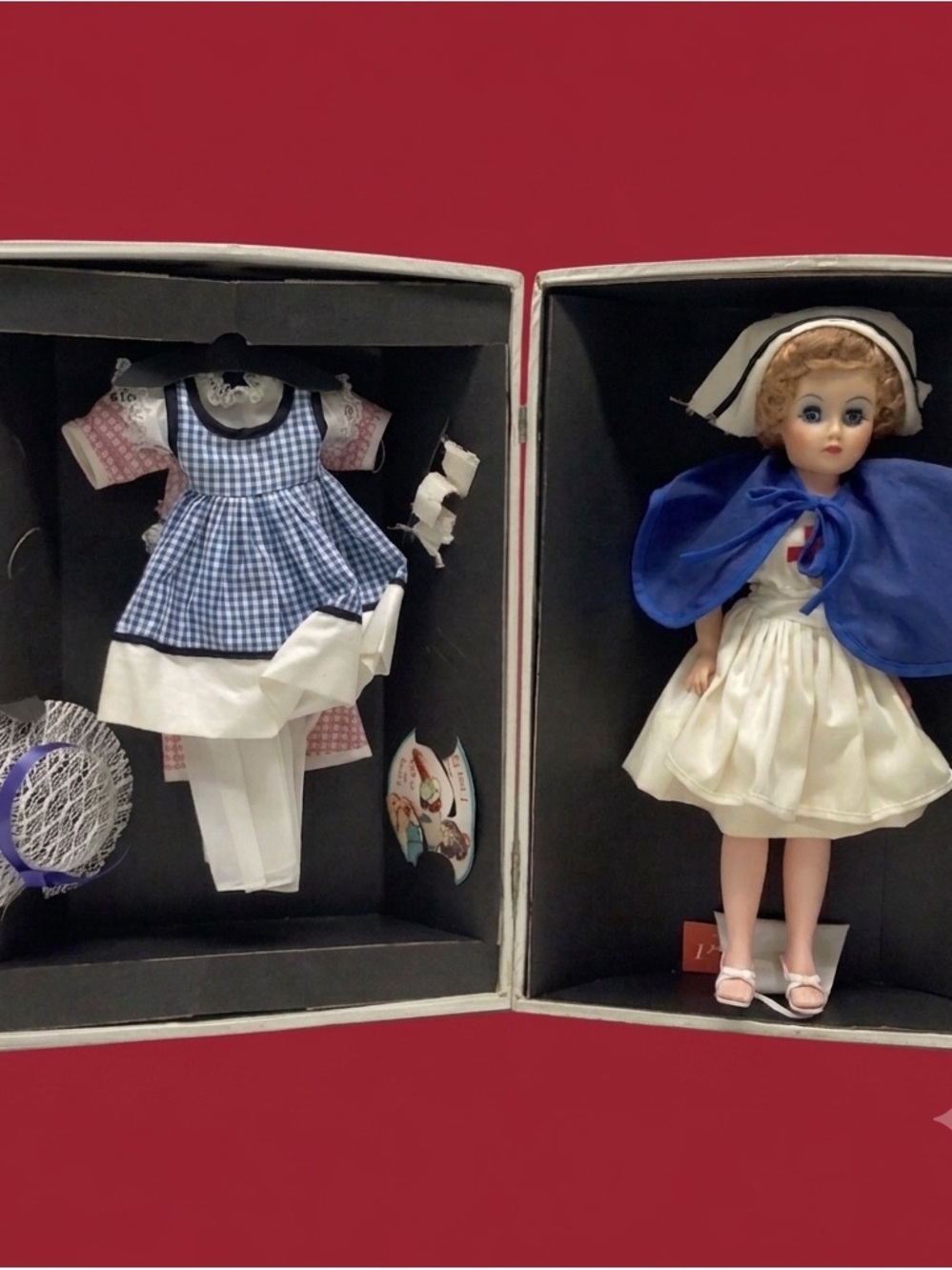 🌸 Vintage Red Cross Nurse Doll, Clothes & Accessories